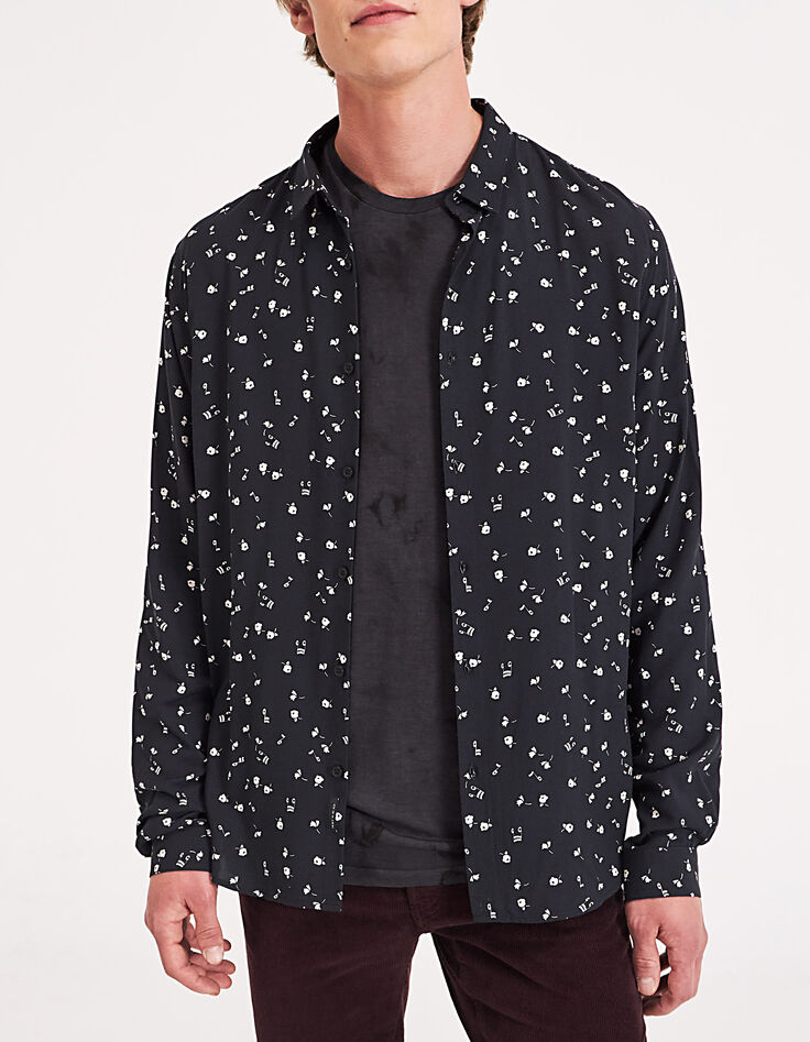 SLIM overhemd MEN rozenprint-1
