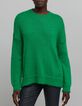 Jersey oversize pretejido verde de mujer-2