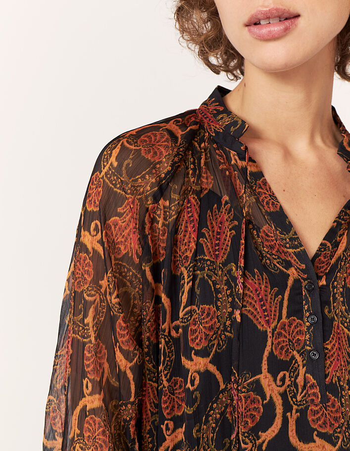 Blouse en voile imprimé fleur des sables femme-3