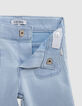 Rosa Babymädchenjeans mit Palmenprint und Halstuchgürtel-6