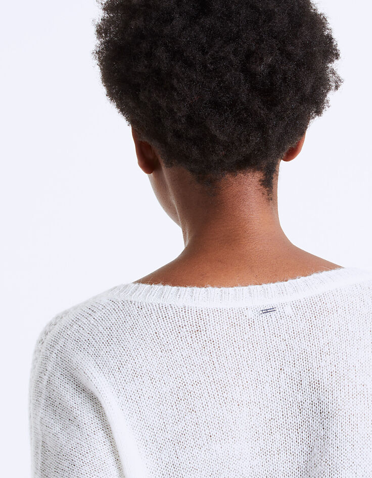 Pull marinière en laine mousseuse femme-5