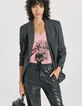 Women’s pink skull image organic cotton T-shirt-1