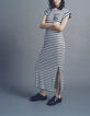 Robe longue marine à rayures esprit marinière Femme-7