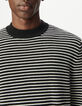 Men&rsquo;s black knit sailor sweater with white stripes-1
