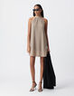 Lockeres goldenes Kleid mit Schnürung hinten Damen-1