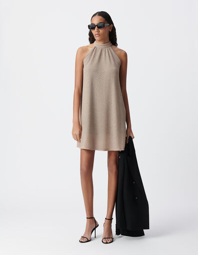 Lockeres goldenes Kleid mit Schnürung hinten Damen - IKKS