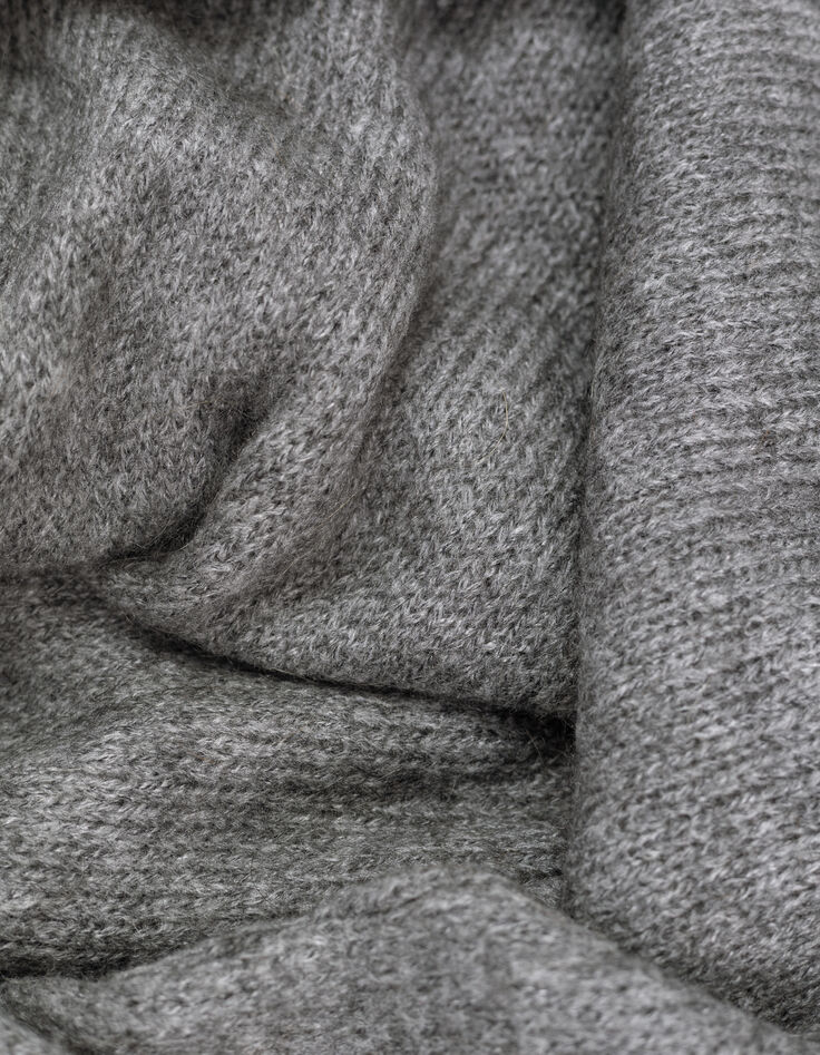 Gebreide trui in grijs visgraatmotief voor dames-9