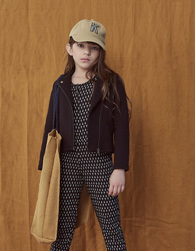 Mono largo negro estampado étnico minimalista niña - IKKS
