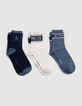 Sokken blauw, ecru, marine jongens-2