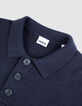 Pull marine tricot col polo boutonn&eacute; Homme-8