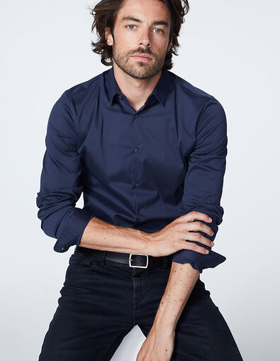Camisa SLIM tinta hombre - IKKS