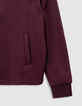 Cárdigan cremallera burdeos cuello camisero niño-4