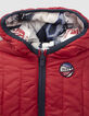 Baby boys’ grey print/red reversible padded jacket-7