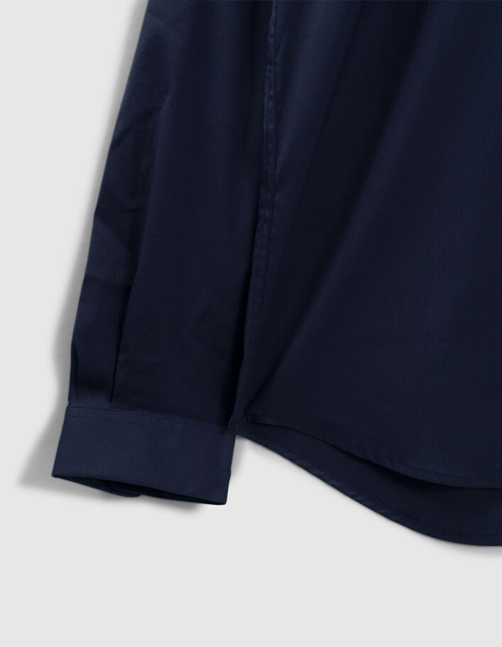 Marineblaues EASY CARE Herrenhemd im SLIM-Fit - IKKS