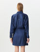 Robe chemise marine effet cache-coeur motif rayures Femme-4