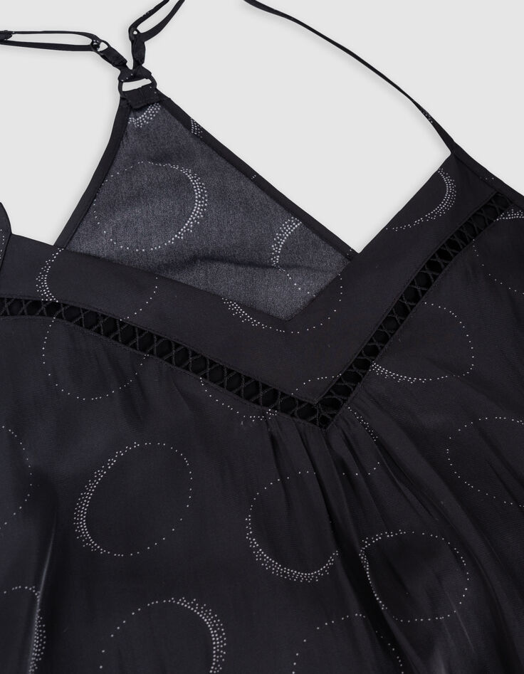 Robe longue noire imprim&eacute; &eacute;clipses Femme-2