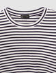 Wit geribd T-shirt met strepen meisjes-2