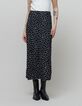 Jupe midi noire LENZING&trade; ECOVERO&trade; imprim&eacute; pois Femme-3
