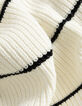 Oversized gebreide matrozentrui zwarte strepen Dames-6
