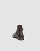 Men’s brown leather boots with buckled strap-3
