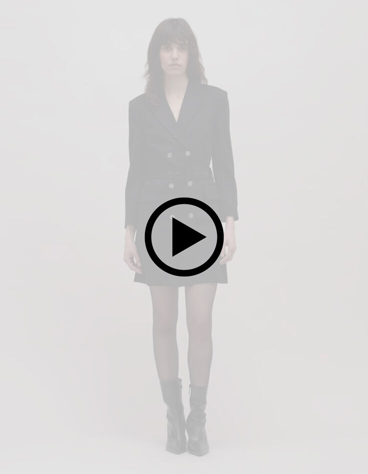Belted black trench dress Milano Women's mesh-7
