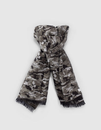 Schwarzer M&auml;dchenschal mit Camouflageprint - IKKS