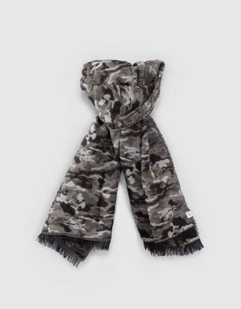 Girls’ black camouflage motif scarf - IKKS