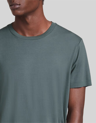 Men’s bluish green cotton modal blend T-shirt