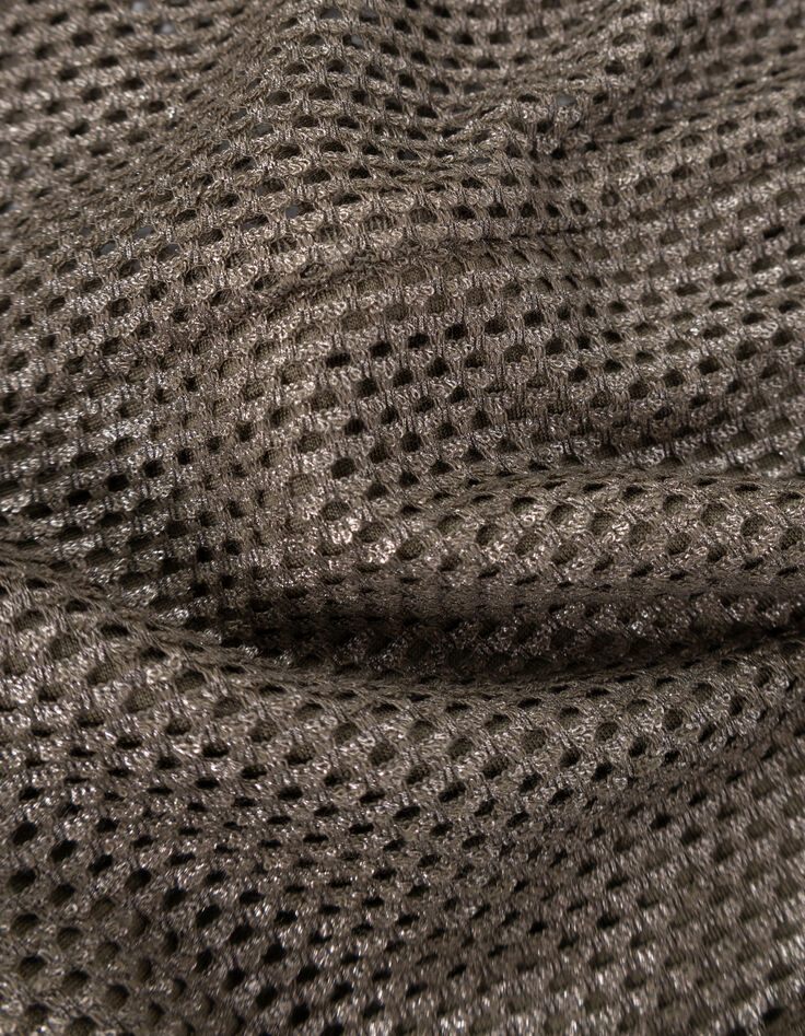 Sweat kaki maille résille enduite Femme-6