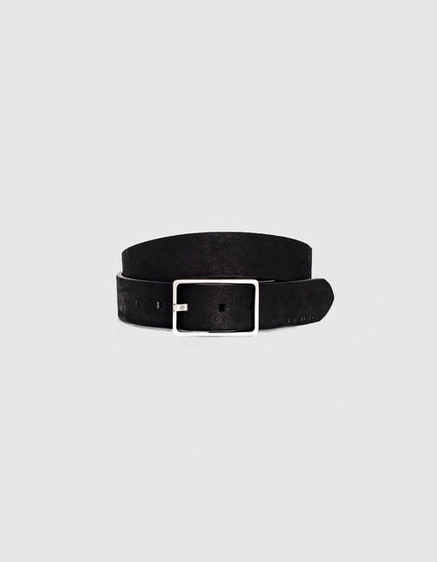 Cinturón negro de piel nobuck Hombre