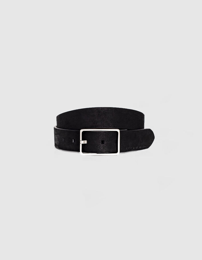 Men’s black nubuck leather belt-1
