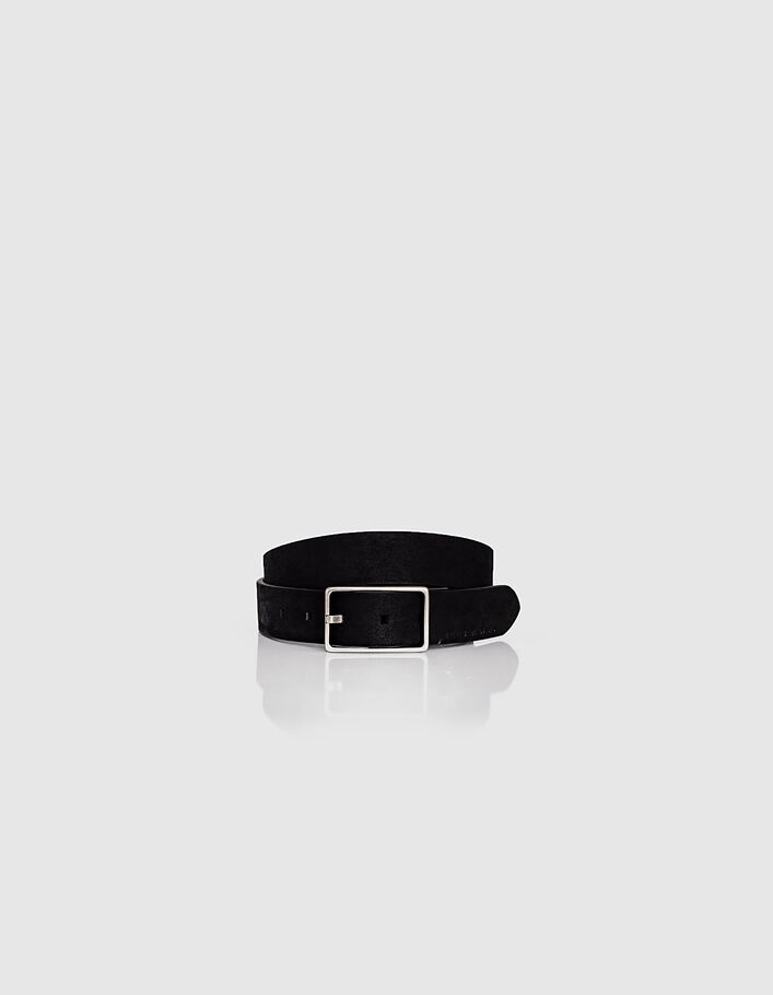 Men’s black nubuck leather belt-1