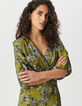 Robe fluide verte imprimé floral Femme-5