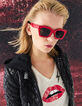Weißes Damen-T-Shirt  mit Acid-Wash-Optik und Lippen-Motiv-6