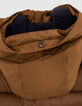 Cognac parka met gevoerde kap jongens -7