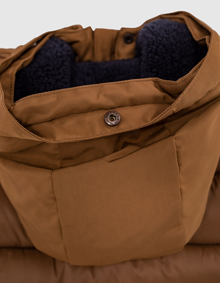 Cognac parka met gevoerde kap jongens -7
