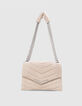 THE 1. bag SEASONALS – Women's chalk quilted leather M bag-2