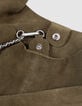 Sac Hobo kaki velours souple Femme-5