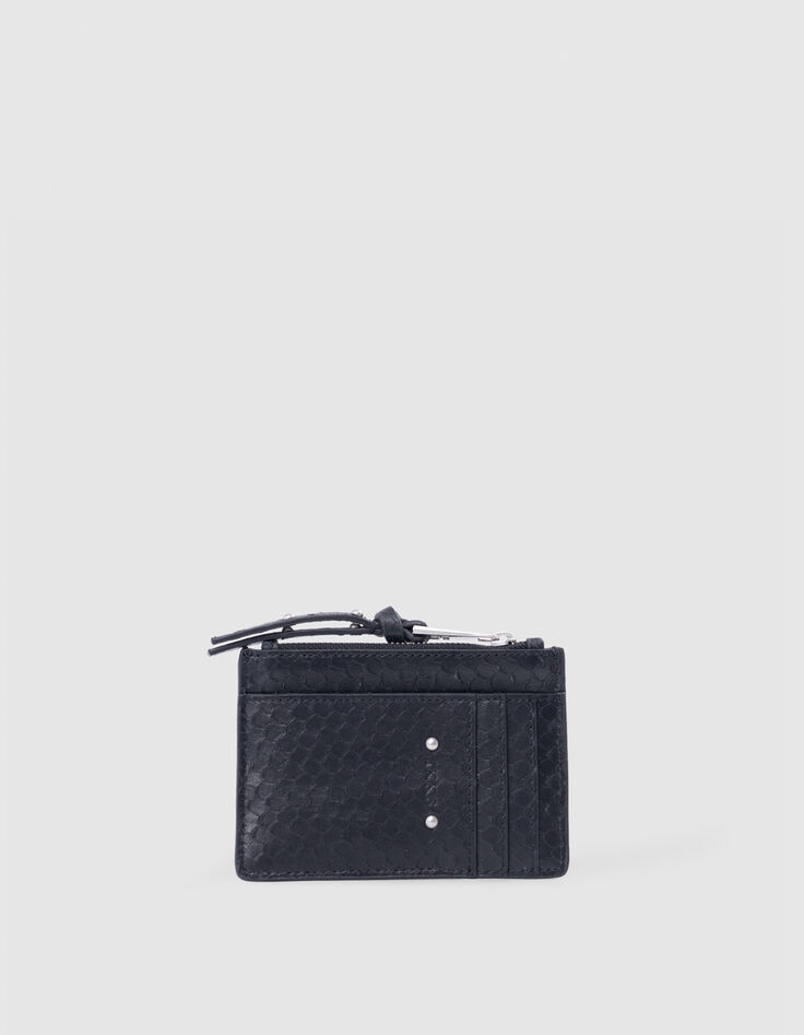 Women's 1440 Banker schwarzes Leder mit Pythonprägung-3