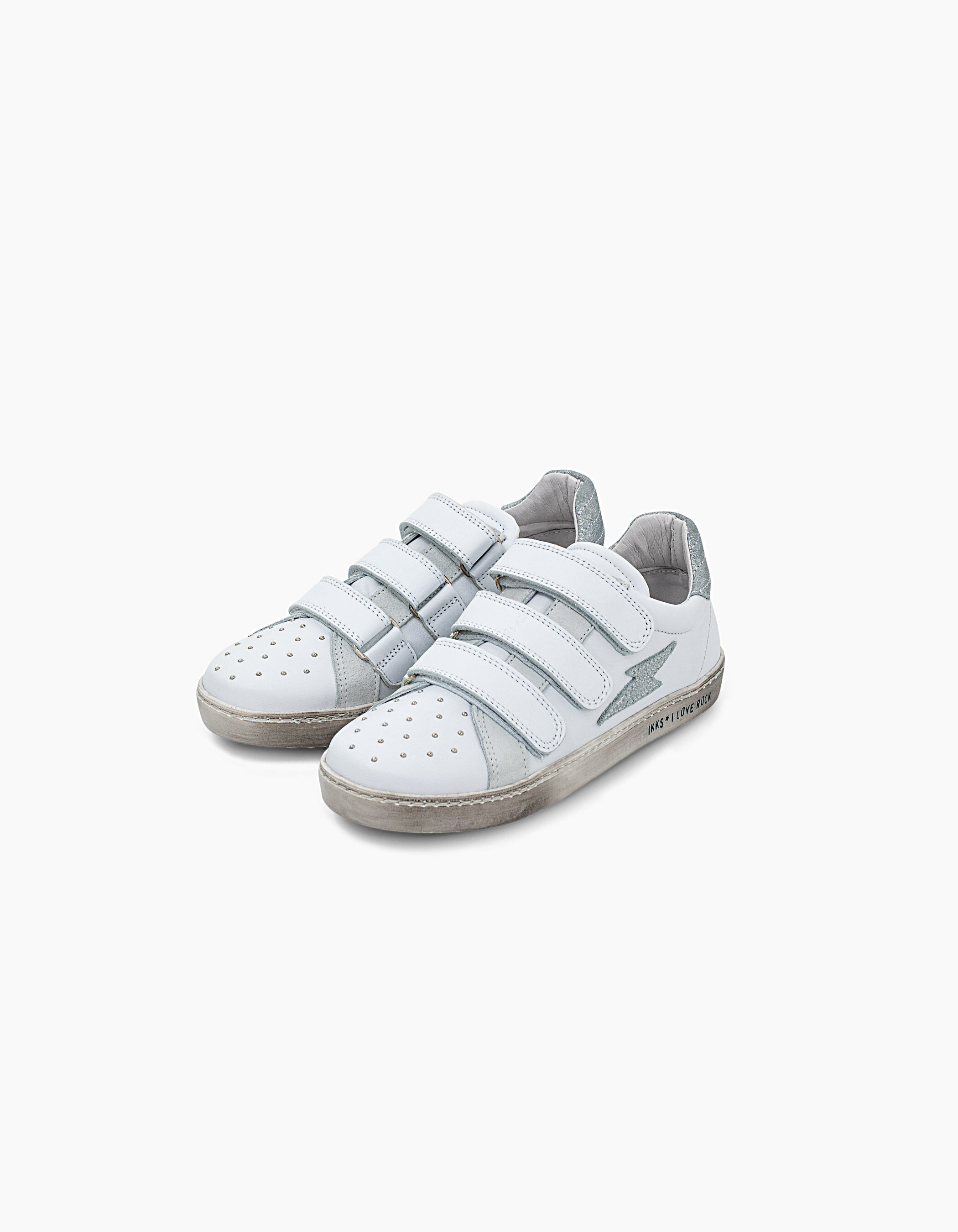 Girls white top velcro trainers