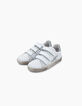 Girls’ off-white Velcro leather trainers with studs-3