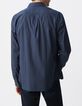 Marineblaues Herrenhemd REGULAR mit grafischem Aufdruck-3
