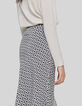 Gebroken witte rok met geometrische print Dames-5