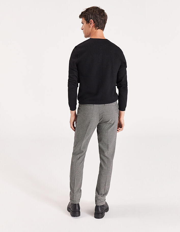 Men’s black houndstooth CROPPED trousers-3