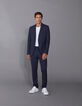 Pantalon de costume SLIM marine Seersucker Homme-6