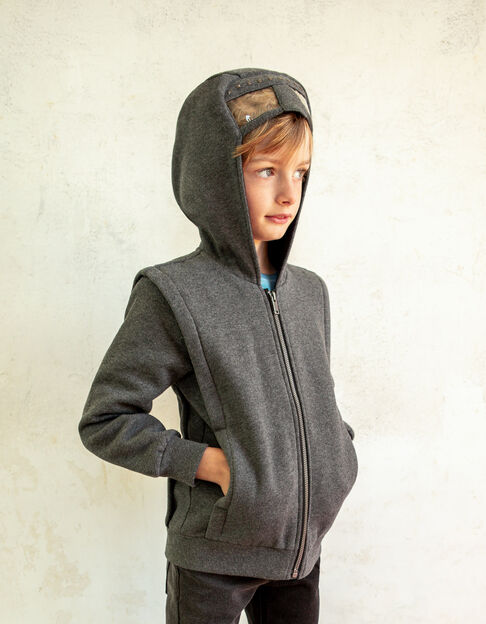 Grijs vest met ridderhelm jongens 