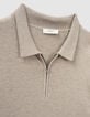 Polo vison bi-mati&egrave;re Interlock au dos Homme-2