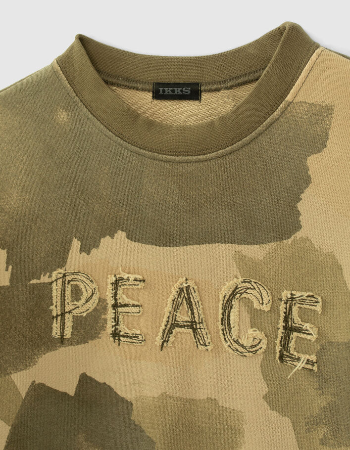 Sweat beige molleton coton bio camouflage garçon - IKKS