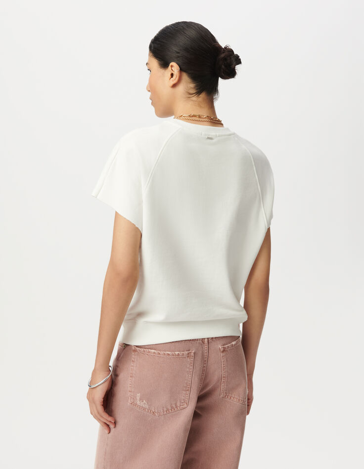 Sweat sans manches blanc oversize Femme-3