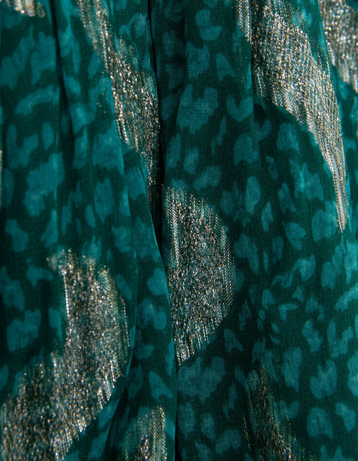 Groene korte rok sparkling peacock print meisjes-6